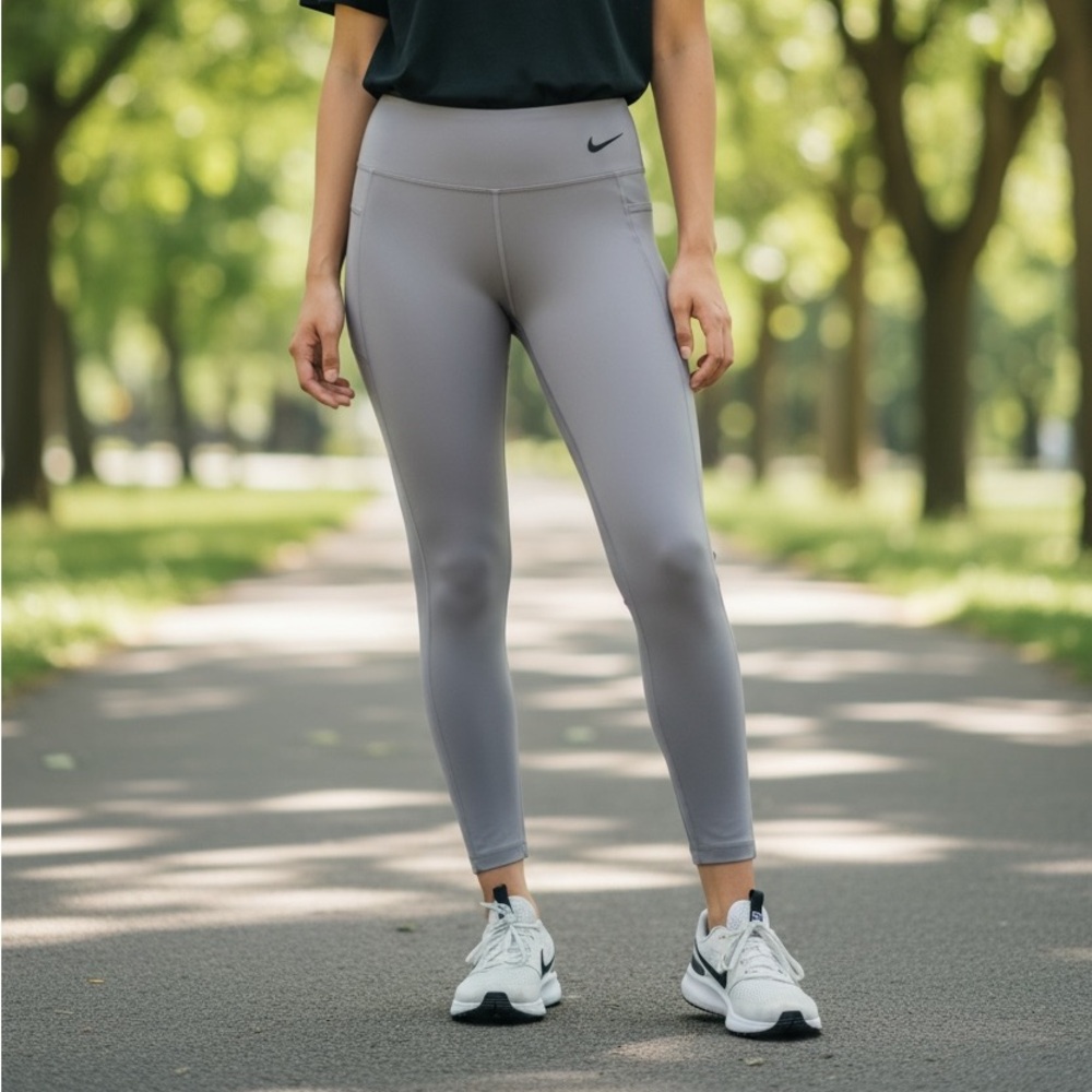 NWT Nike Gray High-Waist Workout Leggings